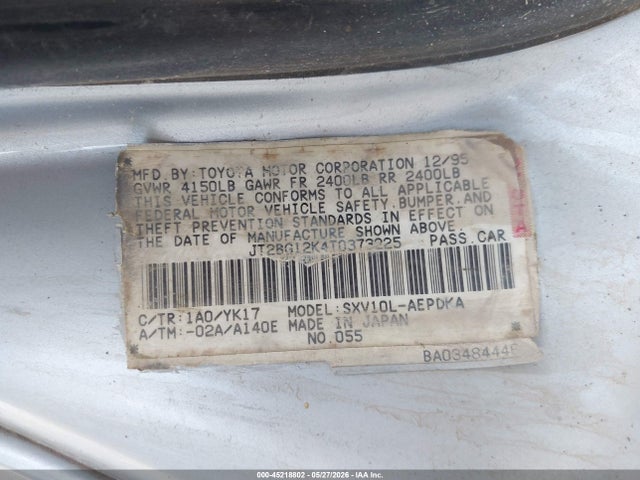 Aukcja sprzedaży 1996 Toyota Camry Dx/le/xle, vin: JT2BG12K4T0373225, numer aukcji: 45218802
