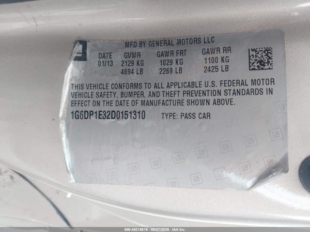 Продажа на аукционе авто 2013 Cadillac Cts Premium, vin: 1G6DP1E32D0151310, номер лота: 45218819