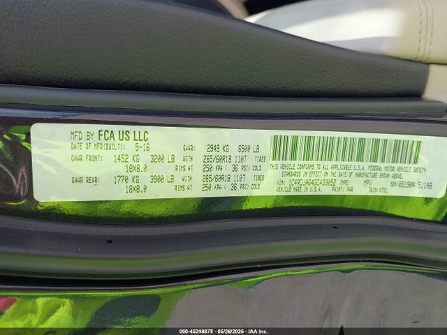 Dodge Durango Sxt 2016 1C4RDJAG4GC433052 Image 9