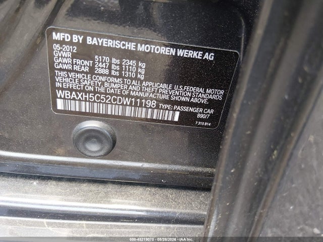Продажа на аукционе авто 2012 Bmw 528i Xdrive, vin: WBAXH5C52CDW11198, номер лота: 45219070