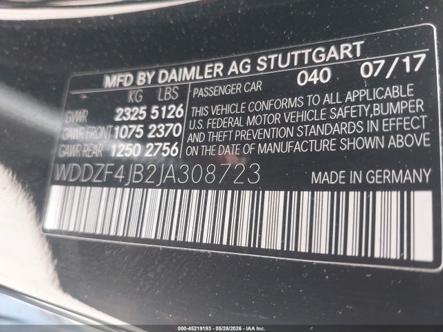Продаж на аукціоні авто 2018 Mercedes-benz E 300, vin: WDDZF4JB2JA308723, номер лоту: 45219193