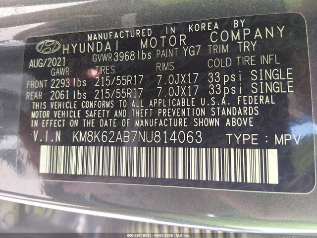 Hyundai Kona Sel 2022 KM8K62AB7NU814063 Image 9
