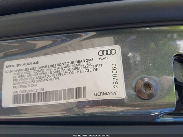 WAUFACF53RA131326 Audi A5 Sportback Premium Plus 45 Tfsi Quattro S Tronic