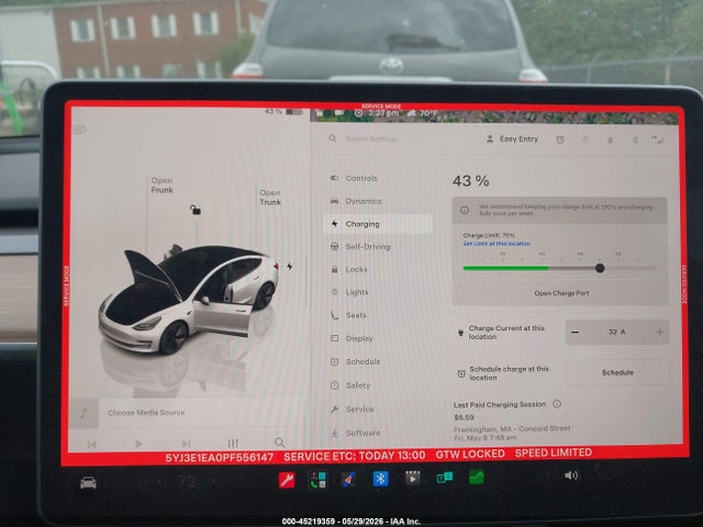 45219359 :رقم المزاد ، 5YJ3E1EA0PF556147 vin ، 2023 Tesla Model 3 Rear-wheel Drive مزاد بيع