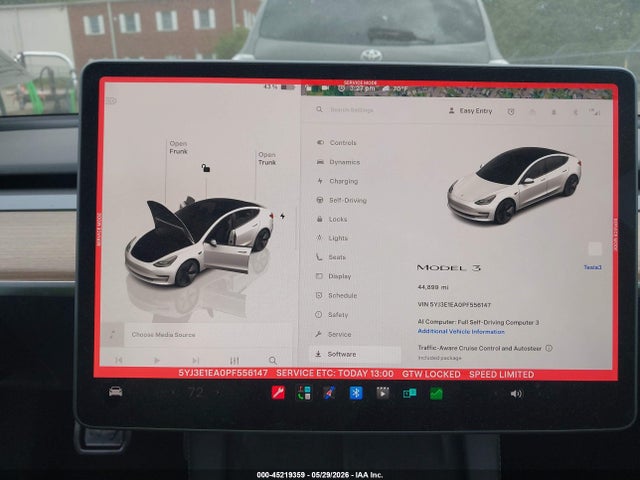 45219359 :رقم المزاد ، 5YJ3E1EA0PF556147 vin ، 2023 Tesla Model 3 Rear-wheel Drive مزاد بيع