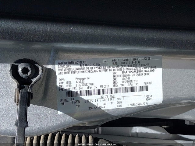 Продаж на аукціоні авто 2017 Ford Focus Sel, vin: 1FADP3M25HL344305, номер лоту: 45219440