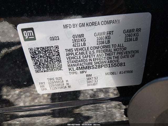2023 Buick Encore Gx Preferred Fwd მანქანა იყიდება აუქციონზე, vin: KL4MMBS28PB155081, აუქციონის ნომერი: 45219468