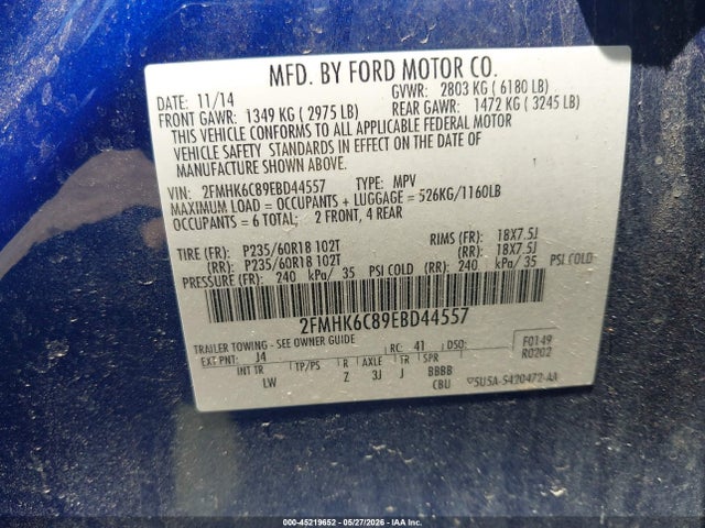 Ford FLEX SEL 2014 2FMHK6C89EBD44557 Image 9