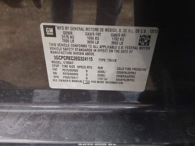 Chevrolet Silverado 1500 1lt 2014 3GCPCREC2EG324115 Image 9