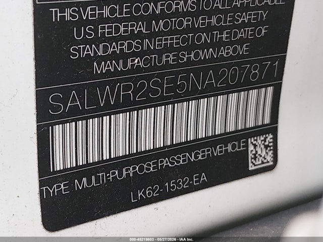 SALWR2SE5NA207871 Land Rover Range Rover Sport Hse Dynamic