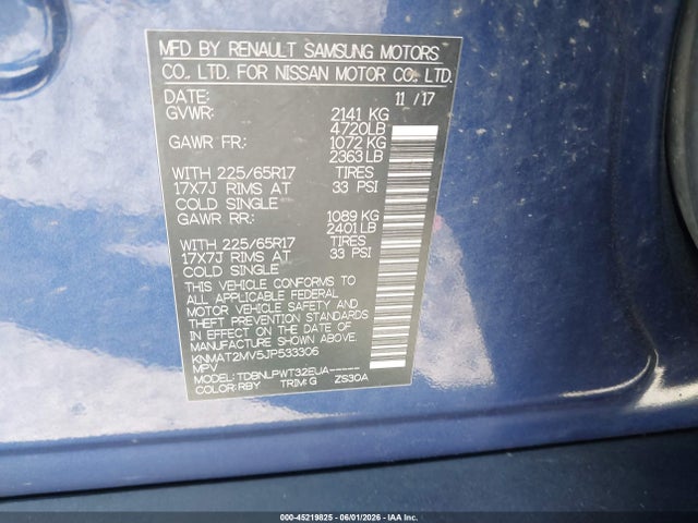 Продаж на аукціоні авто 2018 Nissan Rogue S, vin: KNMAT2MV5JP533306, номер лоту: 45219825
