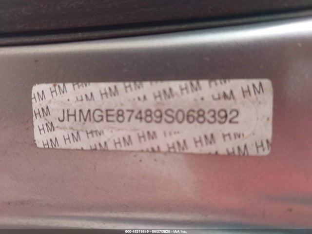45219849 :رقم المزاد ، JHMGE87489S068392 vin ، 2009 Honda Fit Sport مزاد بيع