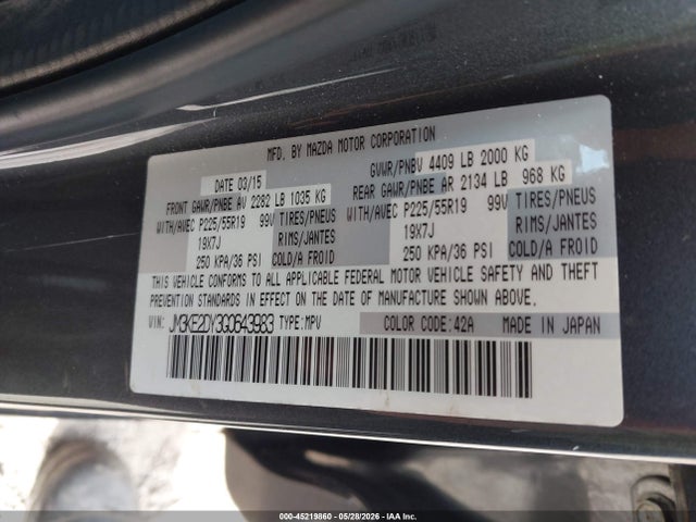 Продажа на аукционе авто 2016 Mazda Cx-5 Grand Touring, vin: JM3KE2DY3G0643983, номер лота: 45219860