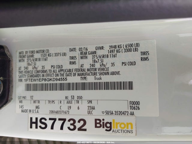 Ford F-150 Xlt 2016 1FTEW1EP8GKD94555 Image 9