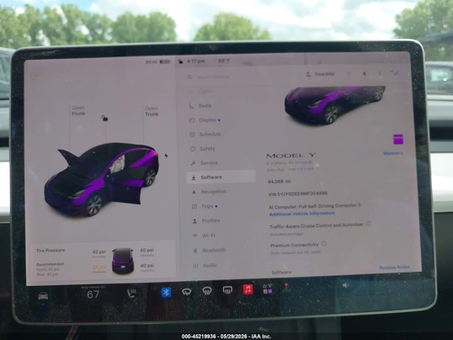 Продаж на аукціоні авто 2021 Tesla Model Y Long Range Dual Motor All-wheel Drive, vin: 5YJYGDEE9MF304896, номер лоту: 45219936