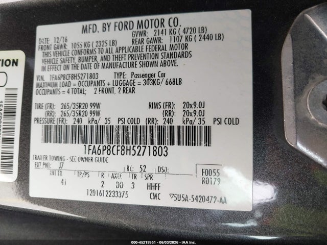 Ford Mustang Gt Premium 2017 1FA6P8CF8H5271803 Image 9