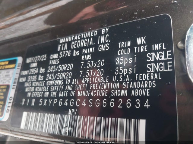 5XYP64GC4SG662634 KIA Telluride S