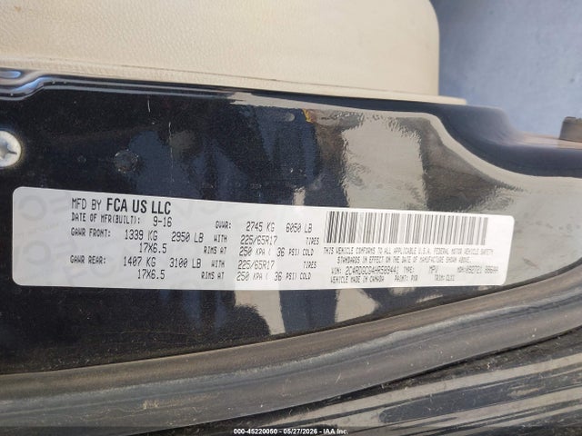 45220050 :رقم المزاد ، 2C4RDGCG4HR589441 vin ، 2017 Dodge Grand Caravan Sxt مزاد بيع