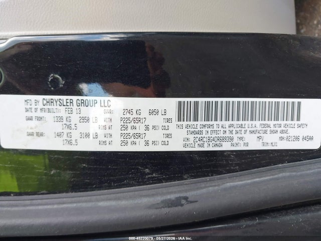 Aukcja sprzedaży 2013 Chrysler Town & Country Touring, vin: 2C4RC1BG4DR689390, numer aukcji: 45220079
