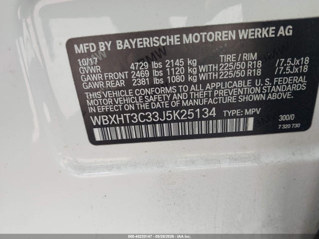2018 Bmw X1 Xdrive28i მანქანა იყიდება აუქციონზე, vin: WBXHT3C33J5K25134, აუქციონის ნომერი: 45220147