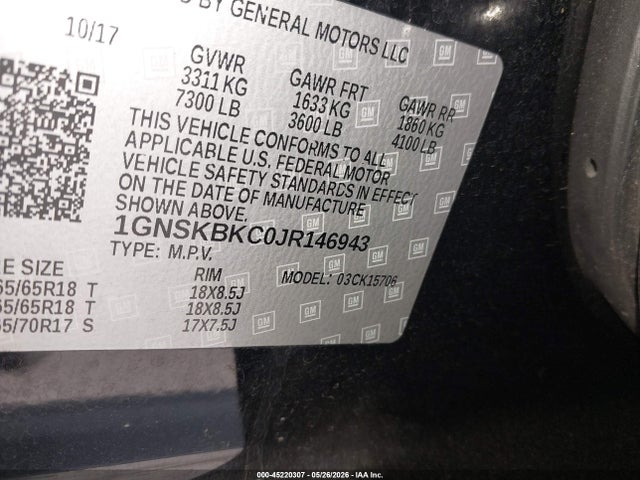 Chevrolet Tahoe Lt 2018 1GNSKBKC0JR146943 Image 9