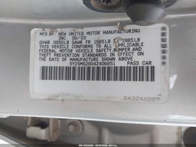 Продажа на аукционе авто 2004 Pontiac Vibe, vin: 5Y2SM62804Z406851, номер лота: 45220365