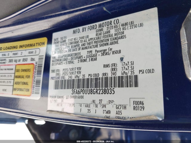 Продаж на аукціоні авто 2016 Ford Fusion Hybrid S, vin: 3FA6P0UU8GR238035, номер лоту: 45220372