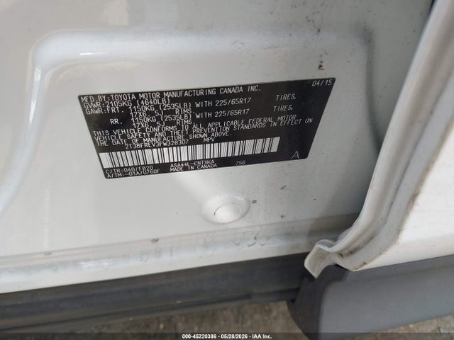 Продаж на аукціоні авто 2015 Toyota Rav4 Le, vin: 2T3BFREV3FW328307, номер лоту: 45220386