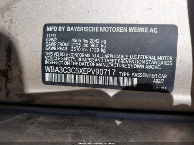 Aukcja sprzedaży 2014 Bmw 320i Xdrive, vin: WBA3C3C5XEPV90717, numer aukcji: 45220387