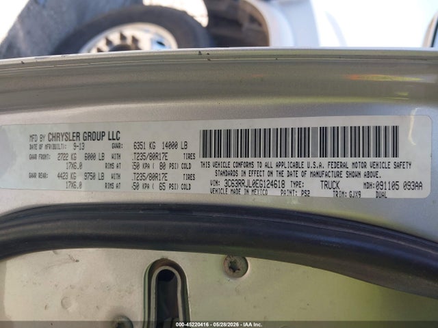 Продаж на аукціоні авто 2014 Ram 3500 Laramie, vin: 3C63RRJL0EG124618, номер лоту: 45220416