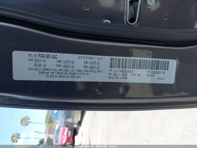 Aukcja sprzedaży 2018 Dodge Charger Sxt Rwd, vin: 2C3CDXBG5JH120320, numer aukcji: 45220419