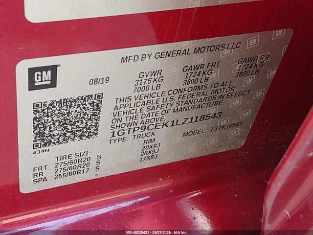 GMC Sierra 1500 4wd Short Box Elevation 2020 1GTP9CEK1LZ118543 Image 9