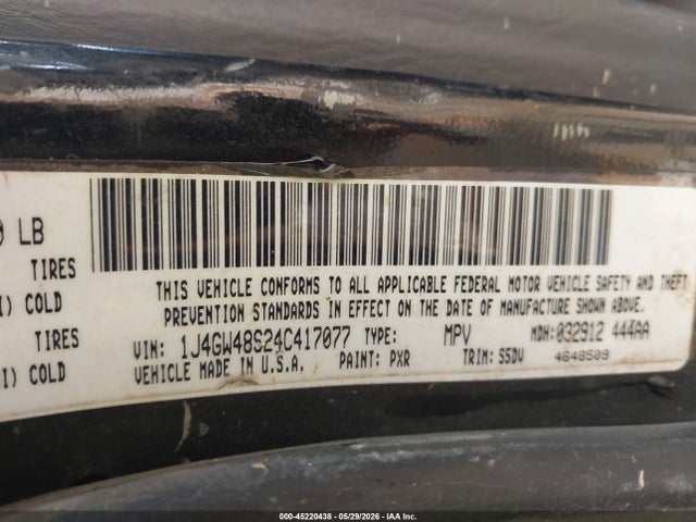 Продаж на аукціоні авто 2004 Jeep Grand Cherokee Laredo, vin: 1J4GW48S24C417077, номер лоту: 45220438