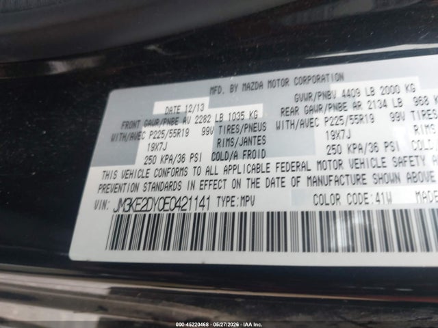 Aukcja sprzedaży 2014 Mazda Cx-5 Grand Touring, vin: JM3KE2DY0E0421141, numer aukcji: 45220468