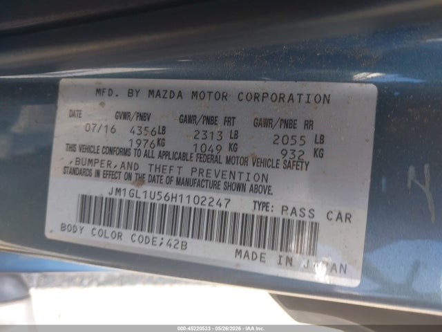 JM1GL1U56H1102247 Mazda Mazda6 Sport
