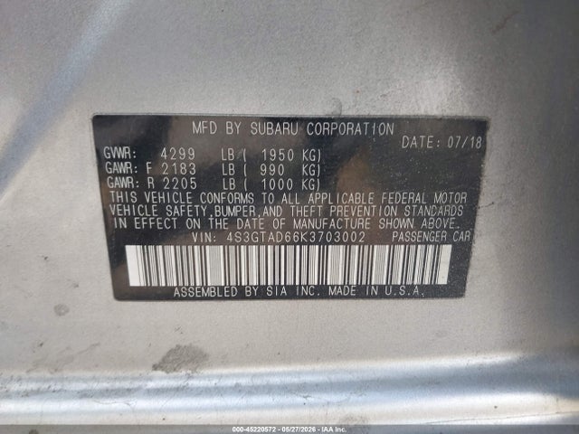 Subaru Impreza 2.0i Premium 2019 4S3GTAD66K3703002 Image 9