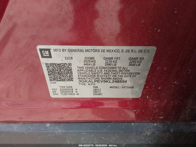 3GKALPEV5KL248554 GMC Terrain Slt