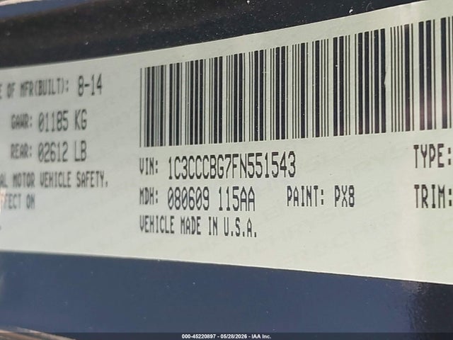 Chrysler 200 S 2015 1C3CCCBG7FN551543 Image 9