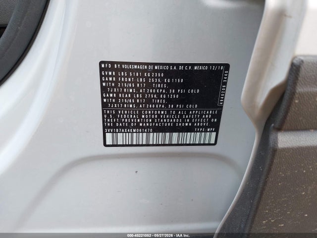 3VV1B7AX4KM061470 Volkswagen Tiguan 2.0t S
