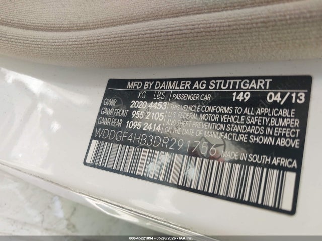 Продаж на аукціоні авто 2013 Mercedes-benz C 250 Sport, vin: WDDGF4HB3DR291756, номер лоту: 45221094