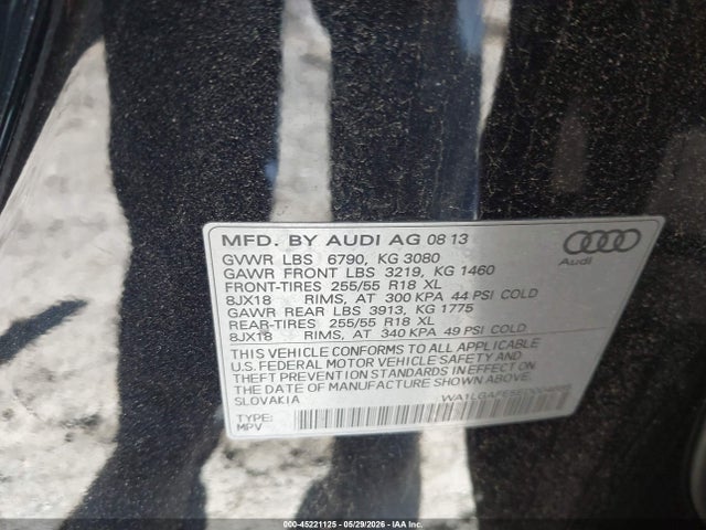 45221125 :رقم المزاد ، WA1LGAFE5ED004685 vin ، 2014 Audi Q7 3.0t Premium مزاد بيع