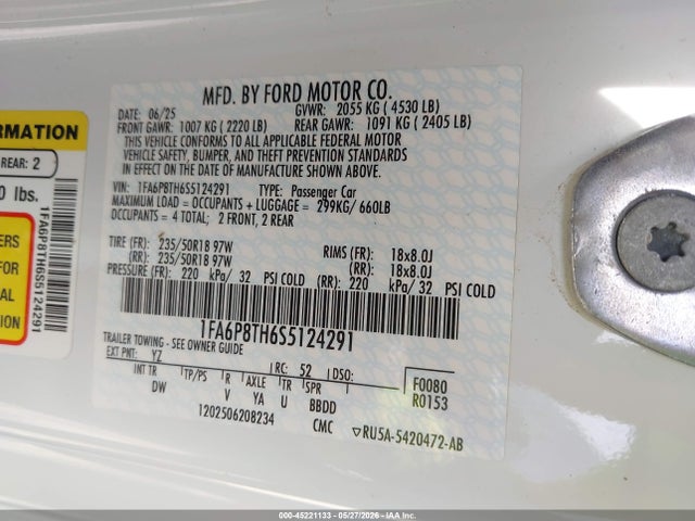 Ford Mustang Ecoboost Fastback 2025 1FA6P8TH6S5124291 Image 9