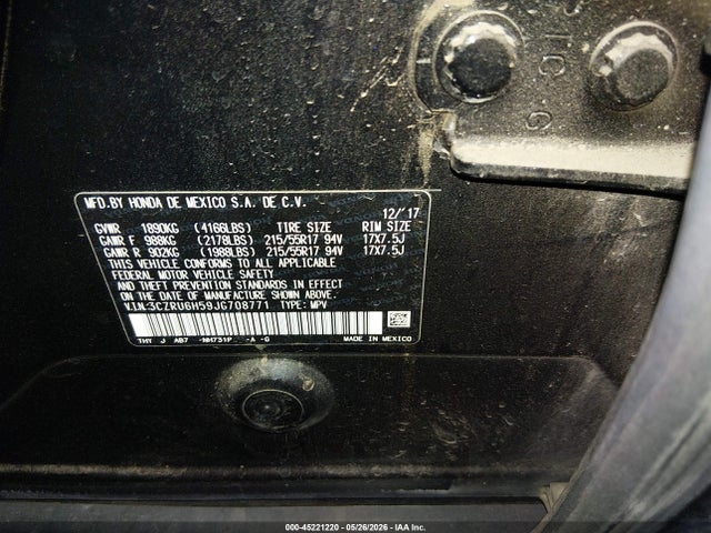 3CZRU6H59JG708771 Honda HR-V EX