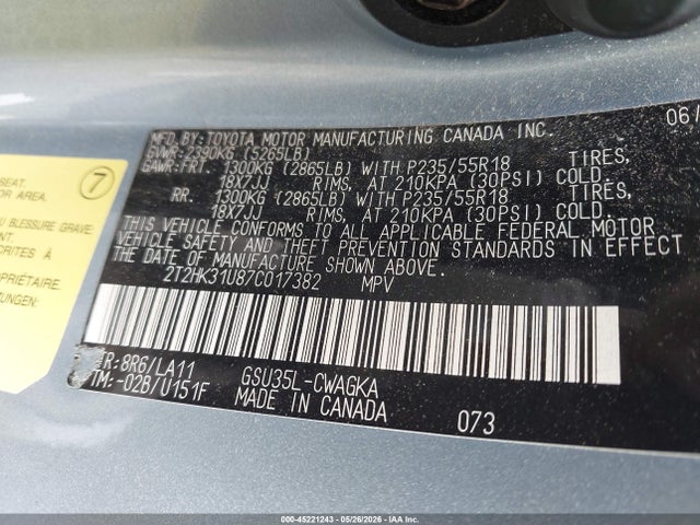 Продаж на аукціоні авто 2007 Lexus Rx 350, vin: 2T2HK31U87C017382, номер лоту: 45221243