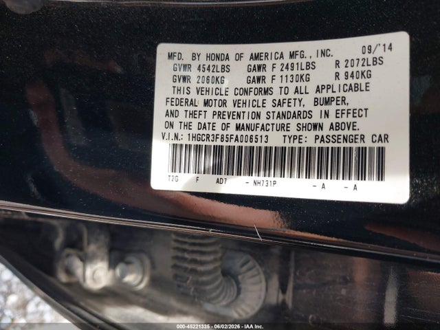 1HGCR3F85FA006513 Honda Accord Ex-l V-6
