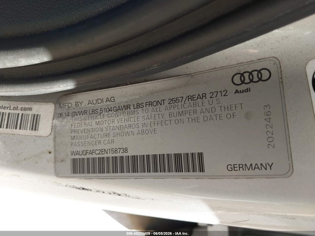 Aukcja sprzedaży 2014 Audi A6 2.0t Premium, vin: WAUGFAFC2EN158738, numer aukcji: 45221409