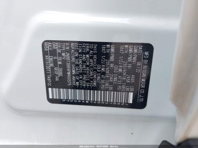 2023 Nissan Rogue Sv Intelligent Awd მანქანა იყიდება აუქციონზე, vin: JN8BT3BB9PW460575, აუქციონის ნომერი: 45221413