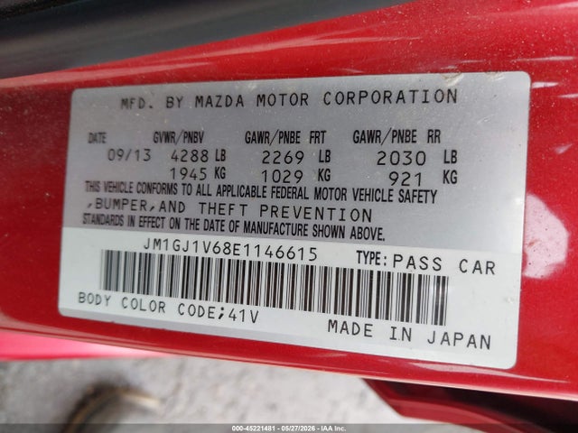 Mazda Mazda6 I Touring 2014 JM1GJ1V68E1146615 Image 9