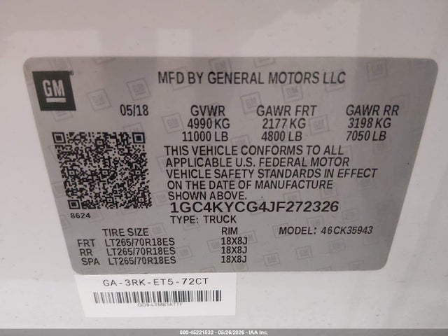 Chevrolet Silverado 3500hd Wt 2018 1GC4KYCG4JF272326 Image 5