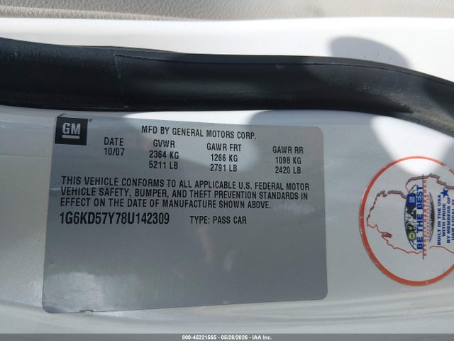 Продаж на аукціоні авто 2008 Cadillac Dts 1sb, vin: 1G6KD57Y78U142309, номер лоту: 45221565